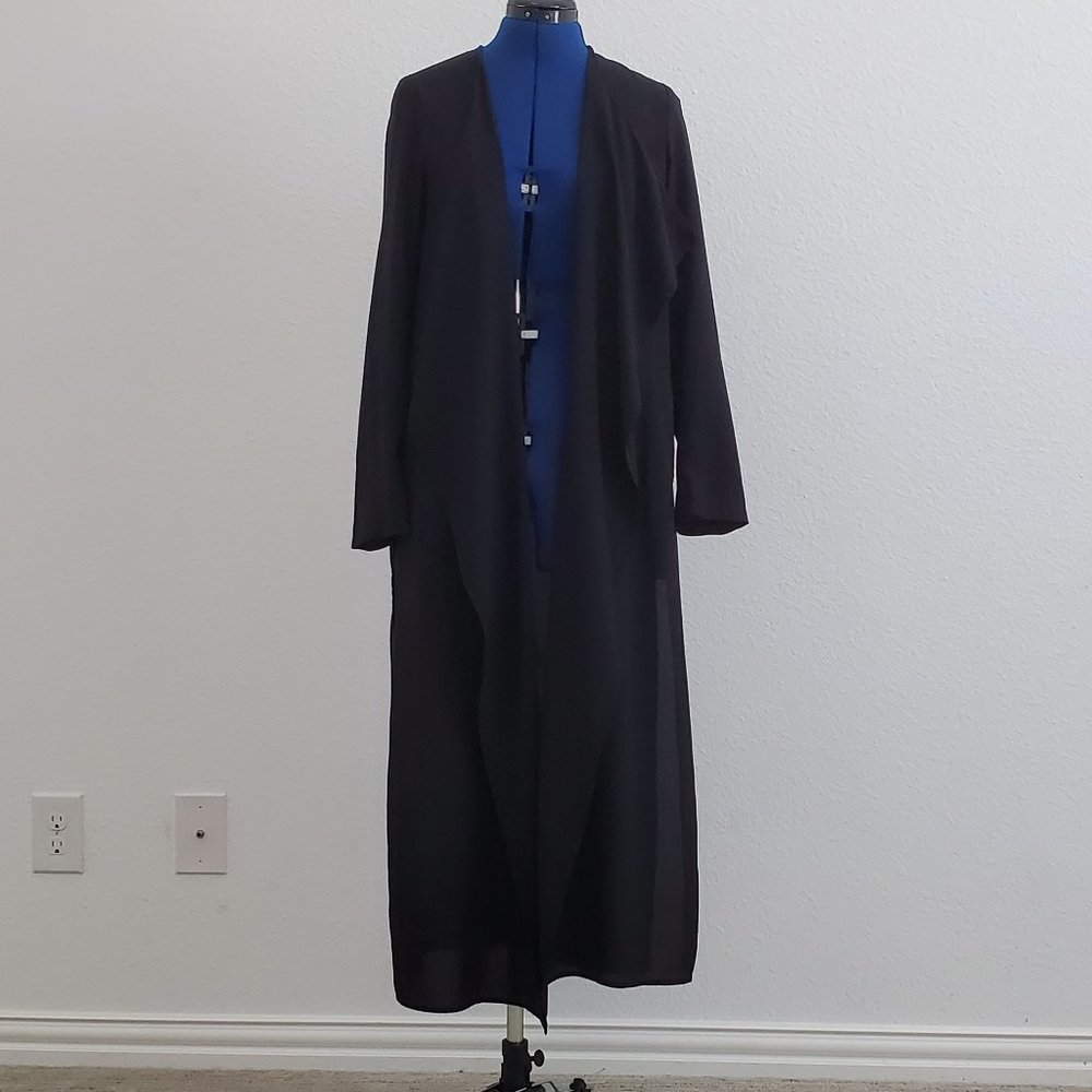 Lightweight womens outerwear maxi utility jacket with pockets
